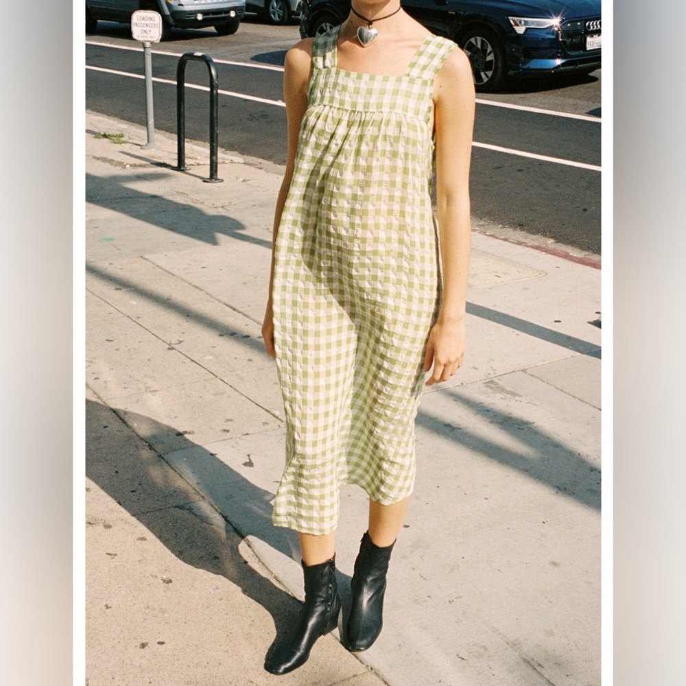 NWOT Lisa Says Gah Dahlia Dress in Green Gingham